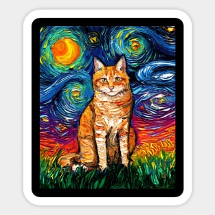Orange Tabby Night 2 Sticker